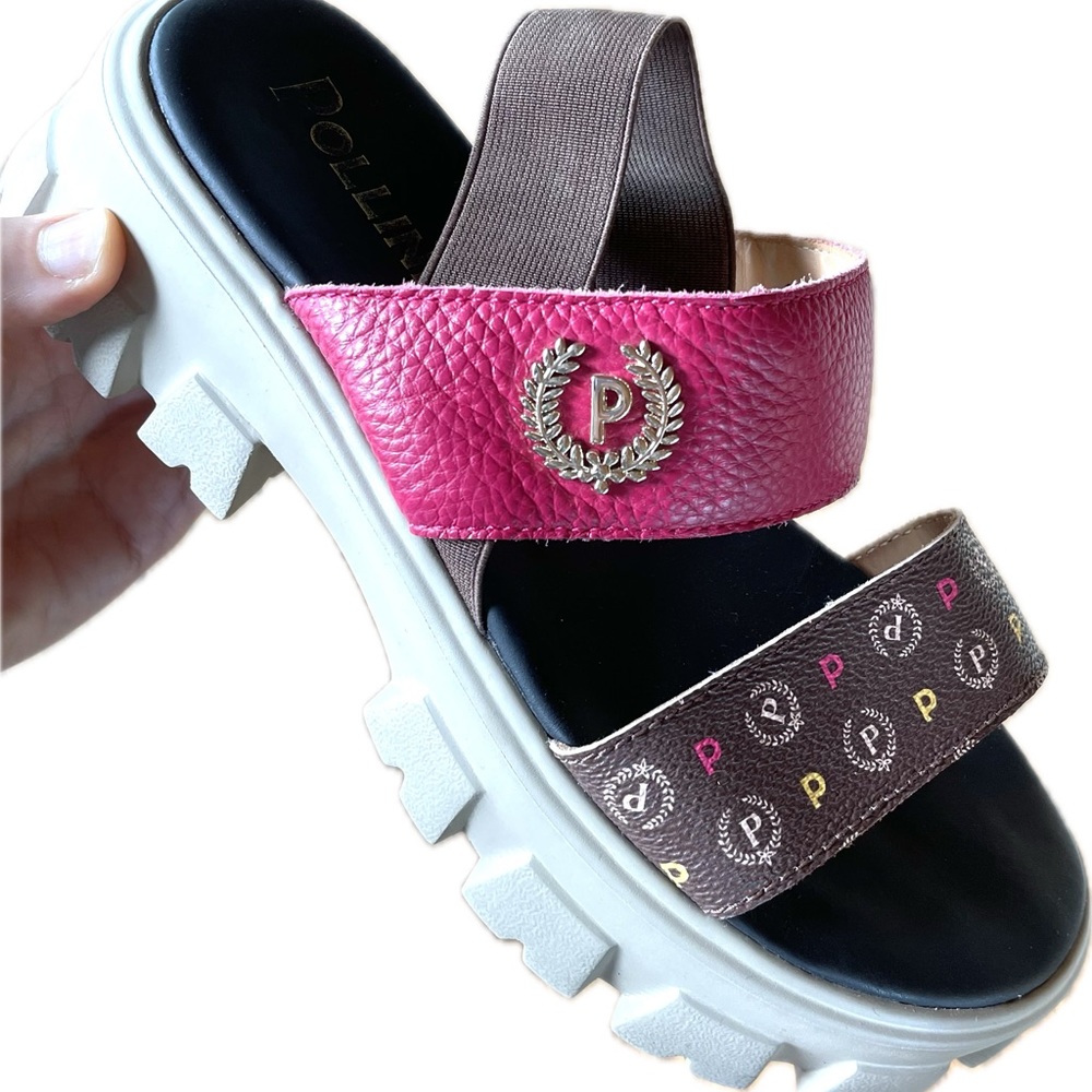 Pollini Saks 5th Ave Luxury Flatform Platform Sandal size 38, us 8